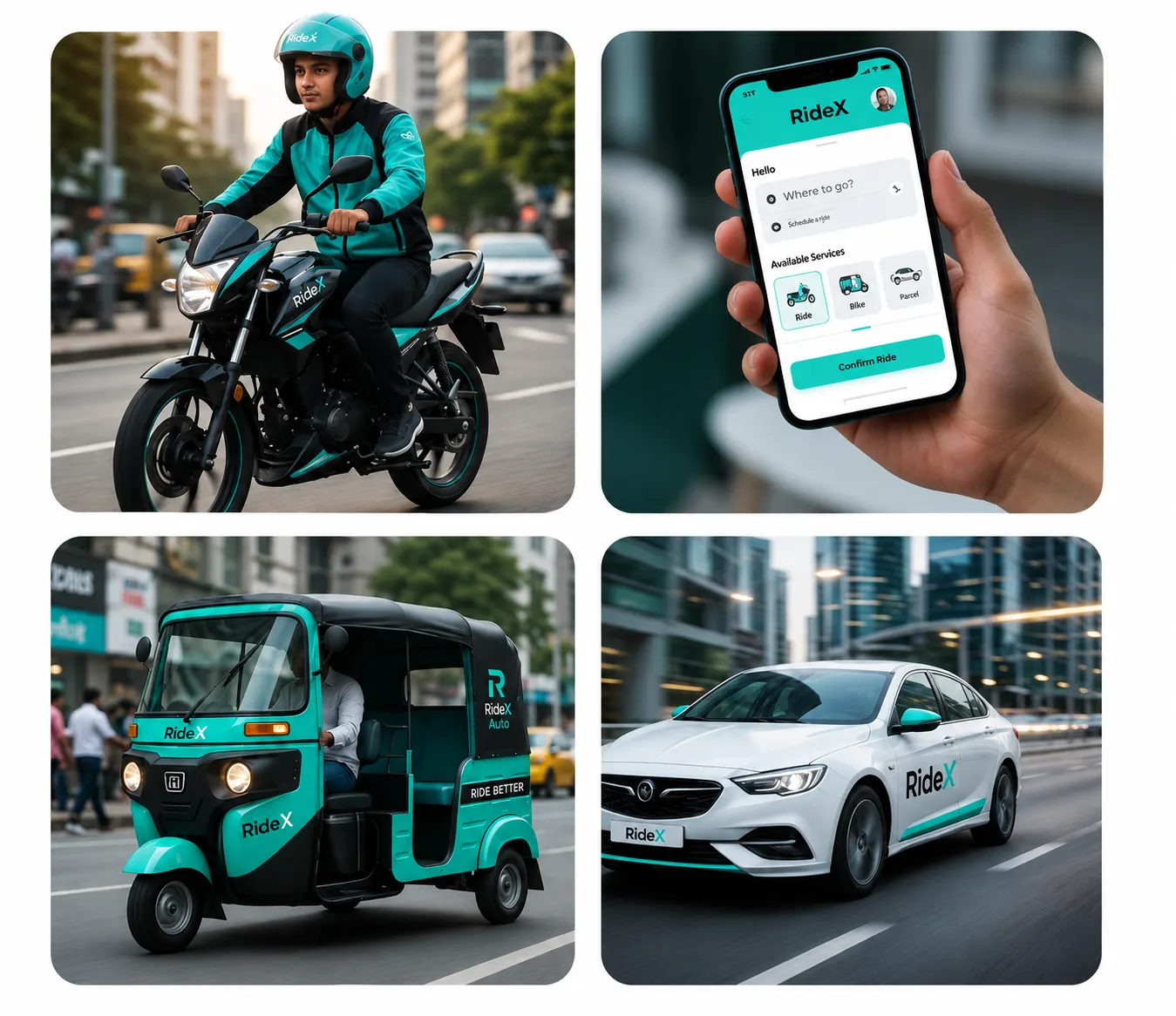 RideX Rides Collage